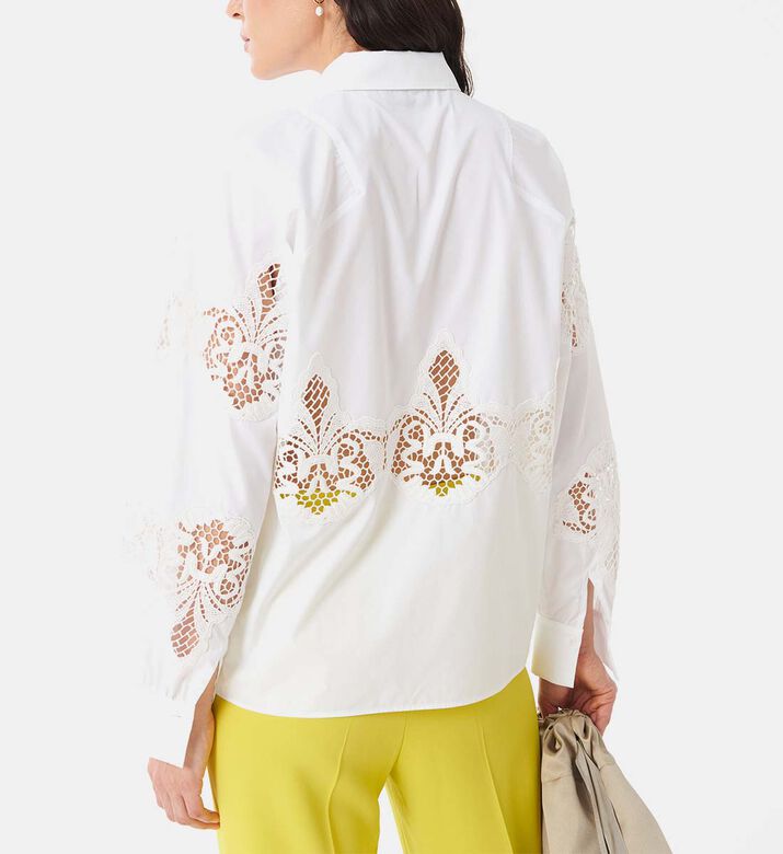 Lace Inserts Poplin Shirt