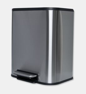 Home Deco and More Soft Close Fingerprint Proof Pedal Bin, Silver, 20-l, Packshot View