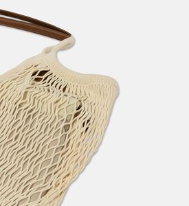 Hereu Leather-details Filt Net Tote Bag, Brown, Packshot View