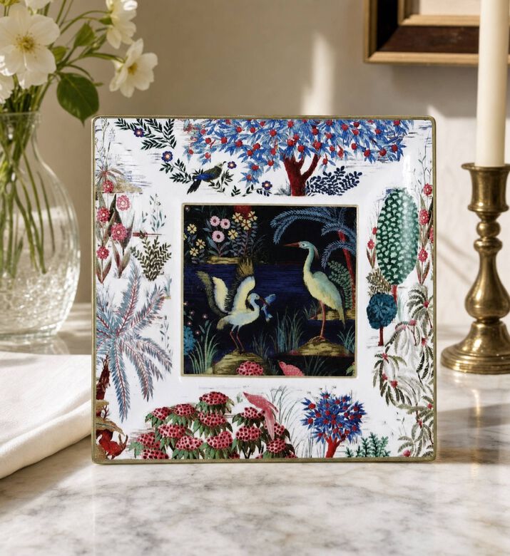Gien Jardin Du Palais Large Square Candy Tray, 17x17-cm, Model View