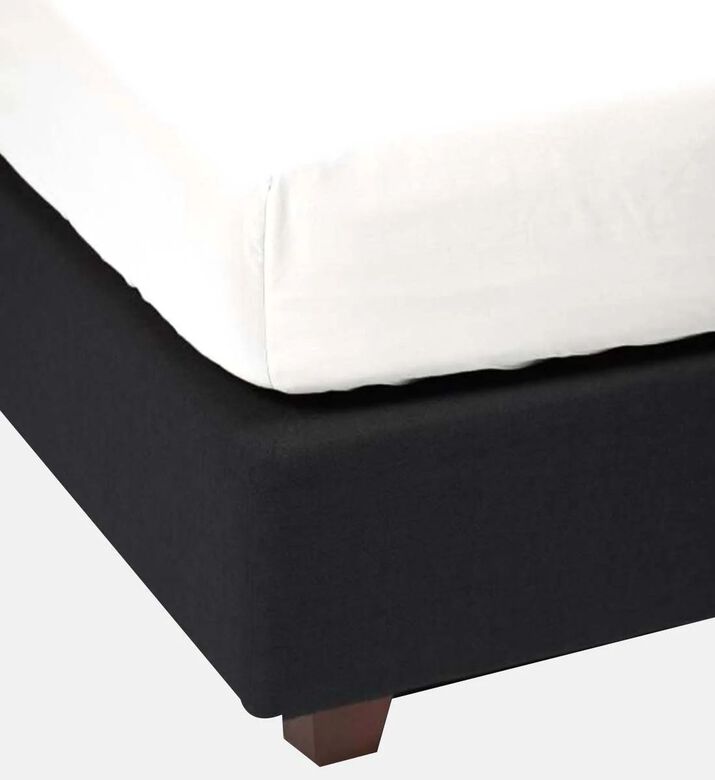 Home Deco and More Cotton Satin Bed Fitted Sheet, White, 160x200-cm, Packshot View