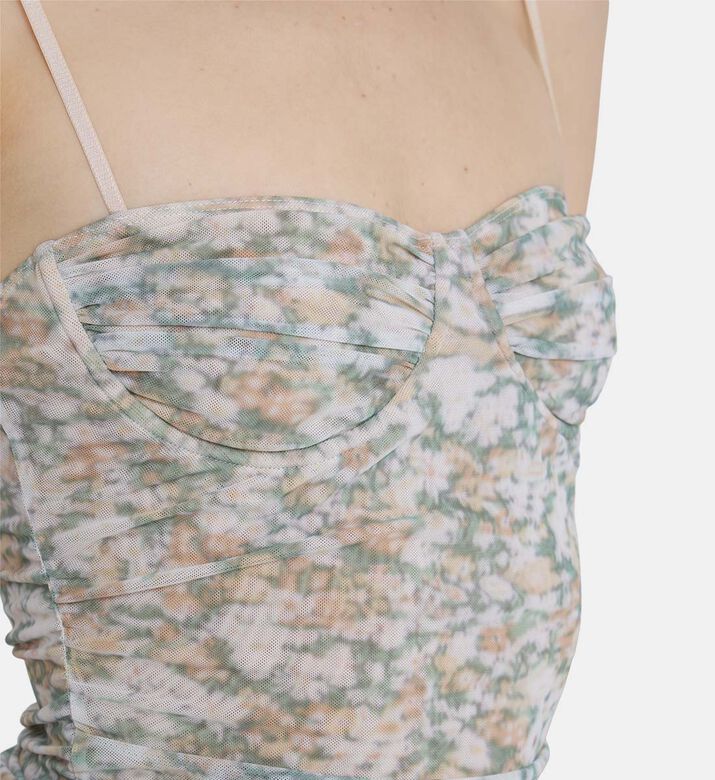 All-over Flower-print Bodysuit