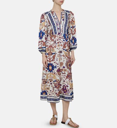 Valley All-over Print Midi Dress