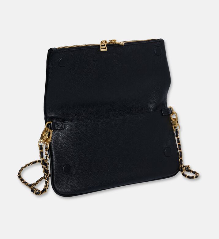 Zadig et Voltaire Rock Grained Leather Clutch, Black, Packshot View