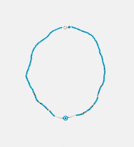 Turquoise Stone Beads Evil-eye Charm Necklace Turquoise Stone Beads Evil-eye Charm Necklace
