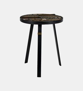 Home Deco and More Fortuna Carved Wood Top Side Table, Packshot View