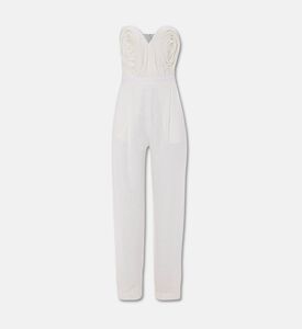Savanna Linen Pleated Strapless Corset Jumpsuit, Packshot View