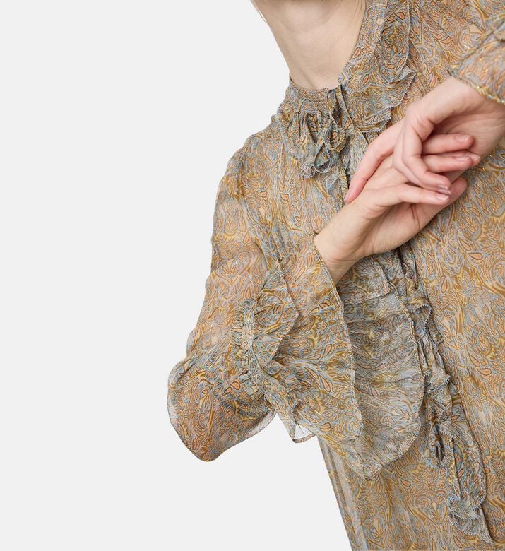 Zadig et Voltaire All-over Print Ruffle-detail Dress, Model View Zadig et Voltaire All-over Print Ruffle-detail Dress, Model View