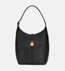 Demellier Grain Leather Hobo Bag, Black, Packshot View