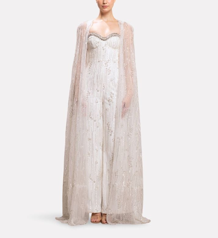 Michael Cinco Tailored Strappy Jumpsuit, Model View