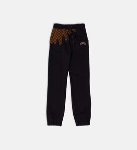 بنطال رياضي بنقشة مربعات متساقطة