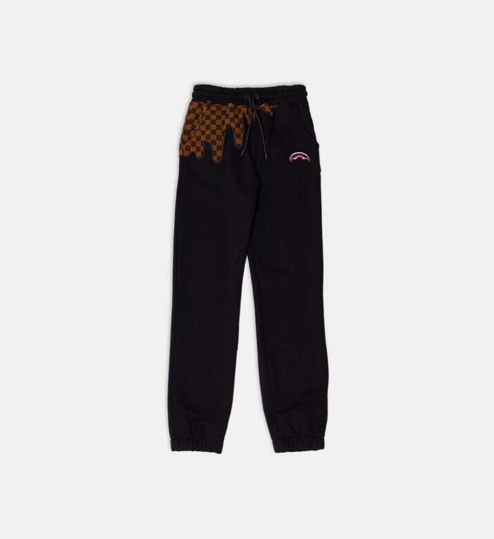 Dripped Checkered Pattern Sweatpants