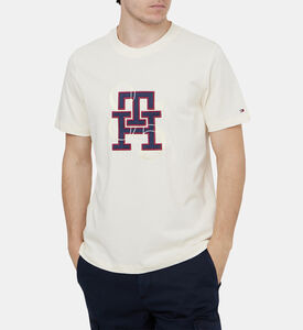 تيشيرت قطن نقي بأحرف العلامة ورقمي 85