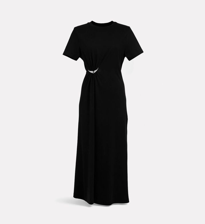 Zadig et Voltaire Raja Side-cinched Waist Embellished Dress, Black, S, Packshot View