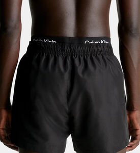 Logo Monogram Double Waistband Swim Shorts