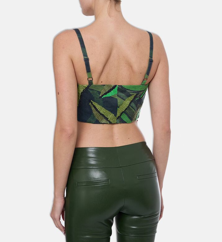Farm Rio Coconut Tree Flow Crop Top, Model View