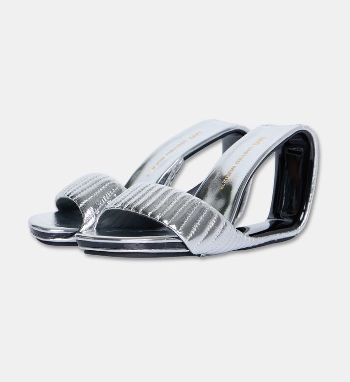 UN United Nude Cow Leather High Heel Sabot Sandals, Silver, Eu-38, Packshot View