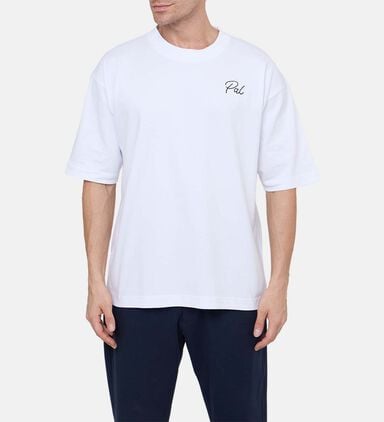 Cotton Chest Logo Crewneck T-shirt