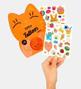 مجموعة ملصقات وشم مؤقتة كاواي