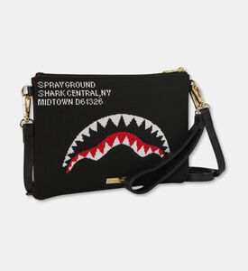 Sprayground Shark Mouth-print Crossover Clutch, Packshot View