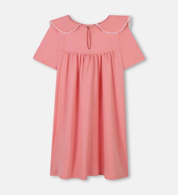 فستان بأكمام قصيرة مكشكش