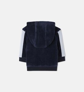 طقم كارديغان بغطاء رأس مخمل