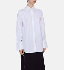 Crisp Cotton Poplin Double-layer Collar Shirt