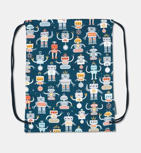A Little Lovely Company Drawstring Bag - Robots, Packshot View