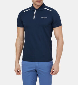 تيشيرت بولو قطن بشريط بشعار