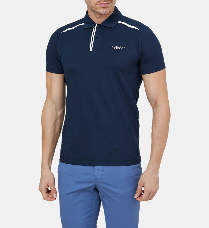 تيشيرت بولو قطن بشريط بشعار