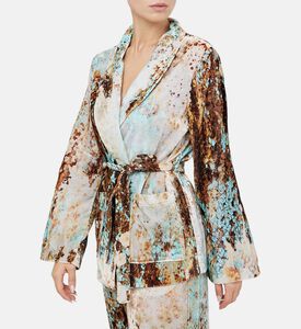 Marble Fabric Belted Shirt Jacket