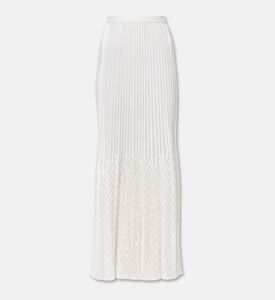 Blue For Burgundy Zigzag Straight-cut Pleated Maxi Skirt, Packshot View