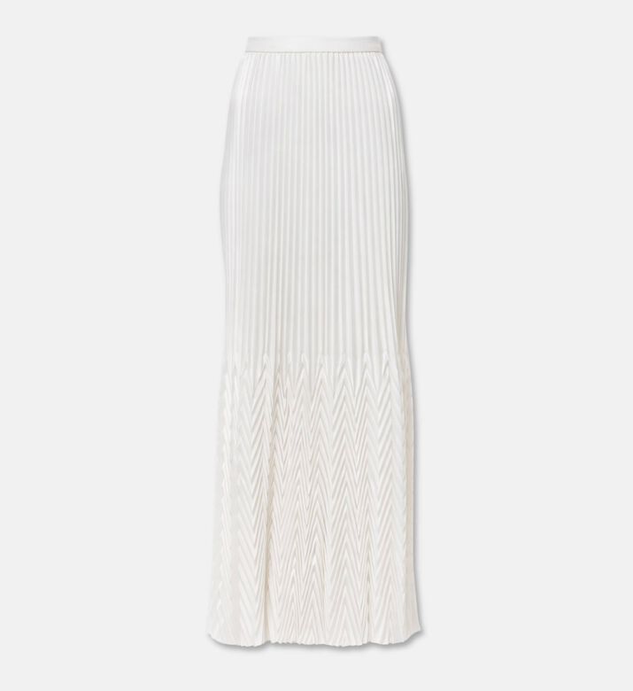 Blue For Burgundy Zigzag Straight-cut Pleated Maxi Skirt, Packshot View