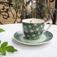 Andalusia 2 Saucer Cups Tin Box