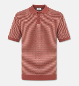 Drykorn Short-sleeve Striped Polo Shirt, Orange, M, Packshot View