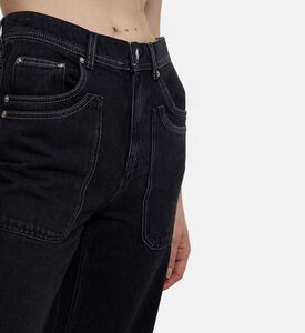 Ba and Sh Slip Pockets Wide-leg Denim Pants, Model View