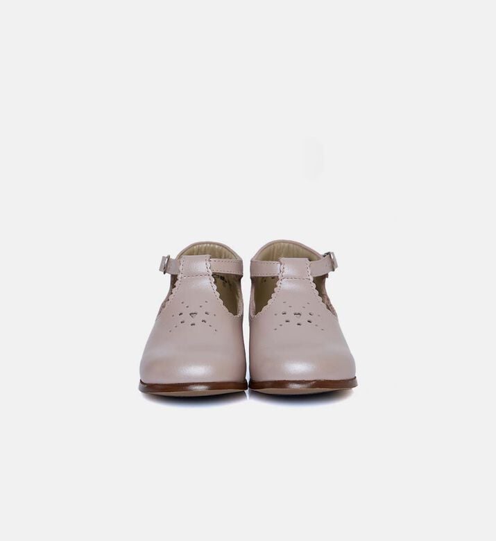 T-bar Cut-out Scalloped Edge Shoes