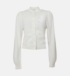 Puff Shoulders Knitted Cardigan