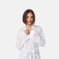 Contrasted Piping Logo-print Robe