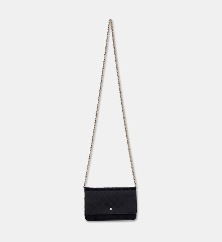 Chanel Classic Diamond Quilt Satin Leather Wallet On Chain, Packshot View