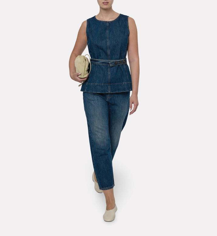Soeur Chance Denim Sleeveless Vest Top, Model View