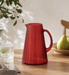 Wd Lifestyle Embossed Colored Acrylic Pitcher, Red, Model View