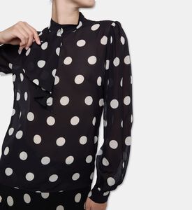 The Kooples Polka Dot-print Long-sleeve Blouse, Model View