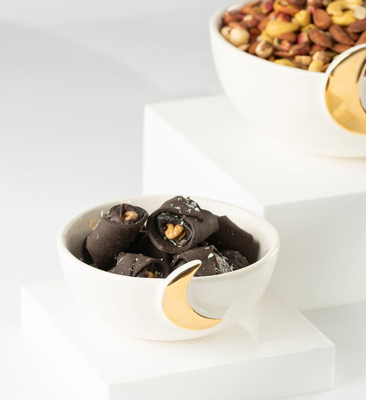 Ramadan Moon Gold Glazed Ceramic Bowl