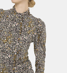 بلوزة بأكمام طويلة لامعة