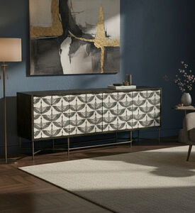 Home Deco and More Swan Iron Buffet Table 203 X 45.5 X 81 Cm, Packshot View