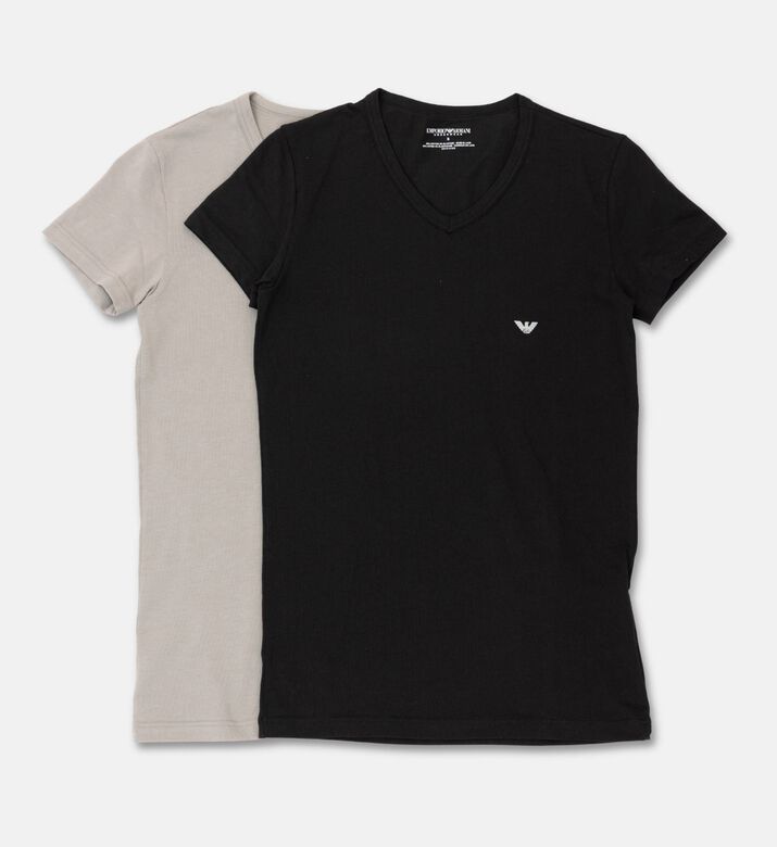 Emporio Armani Slim-fit V-neck T-shirt, Black, S, Packshot View