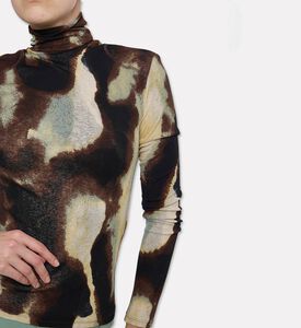 Nanushka Nayeli All-over Abstract Camouflage Top, Model View
