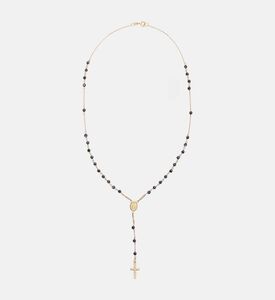 Rosary-style Cross Pendant Necklace