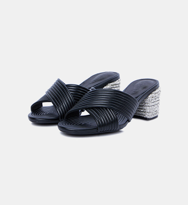 Rhinestone Metallic Mules